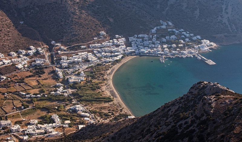 aerial view kamares port sifnos
