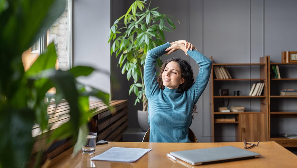 stretching office