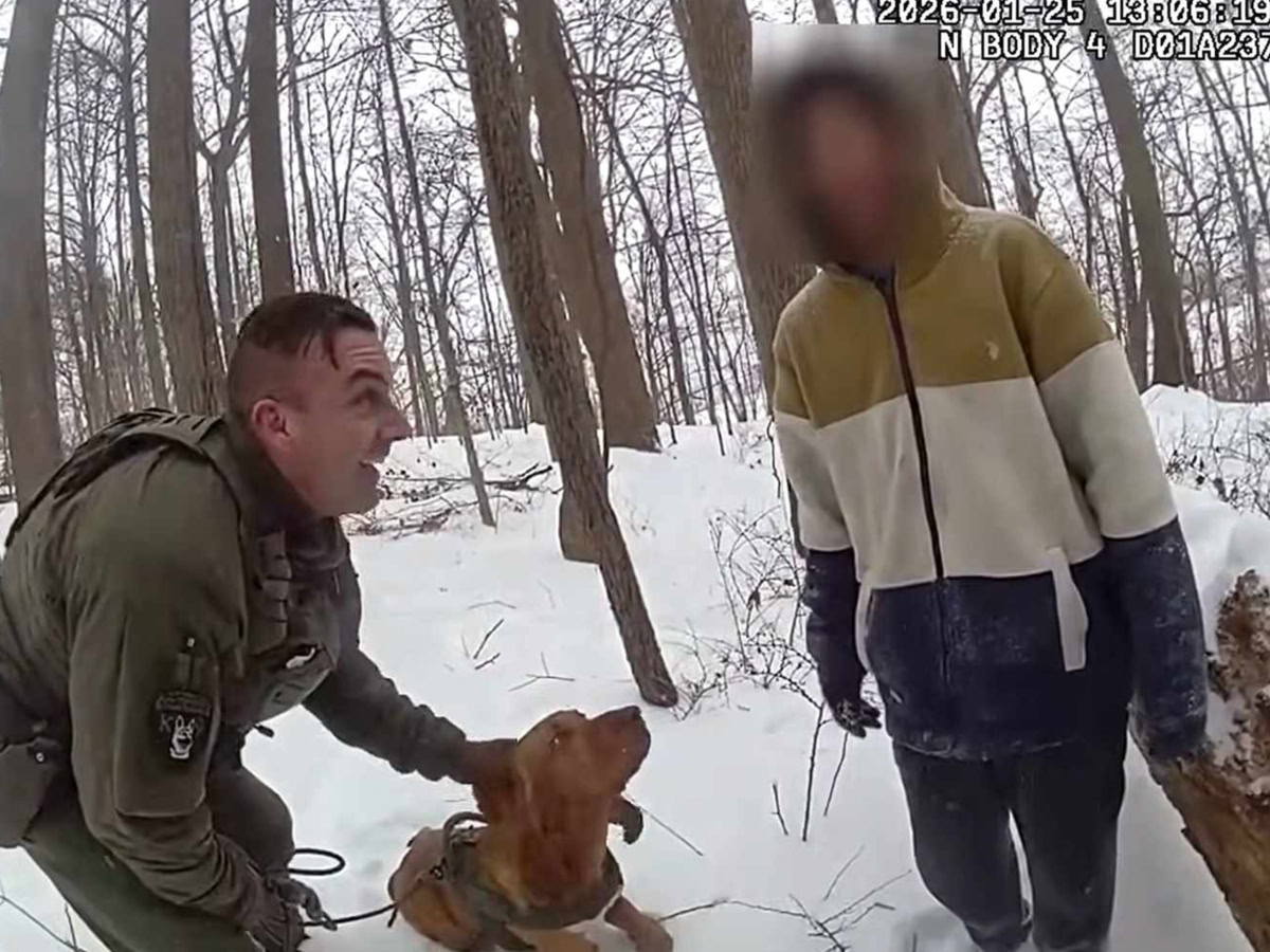 Η αστυνομία και η K-9 Margo εντόπισαν 15χρονο με αυτισμό μέσα στο χιόνι